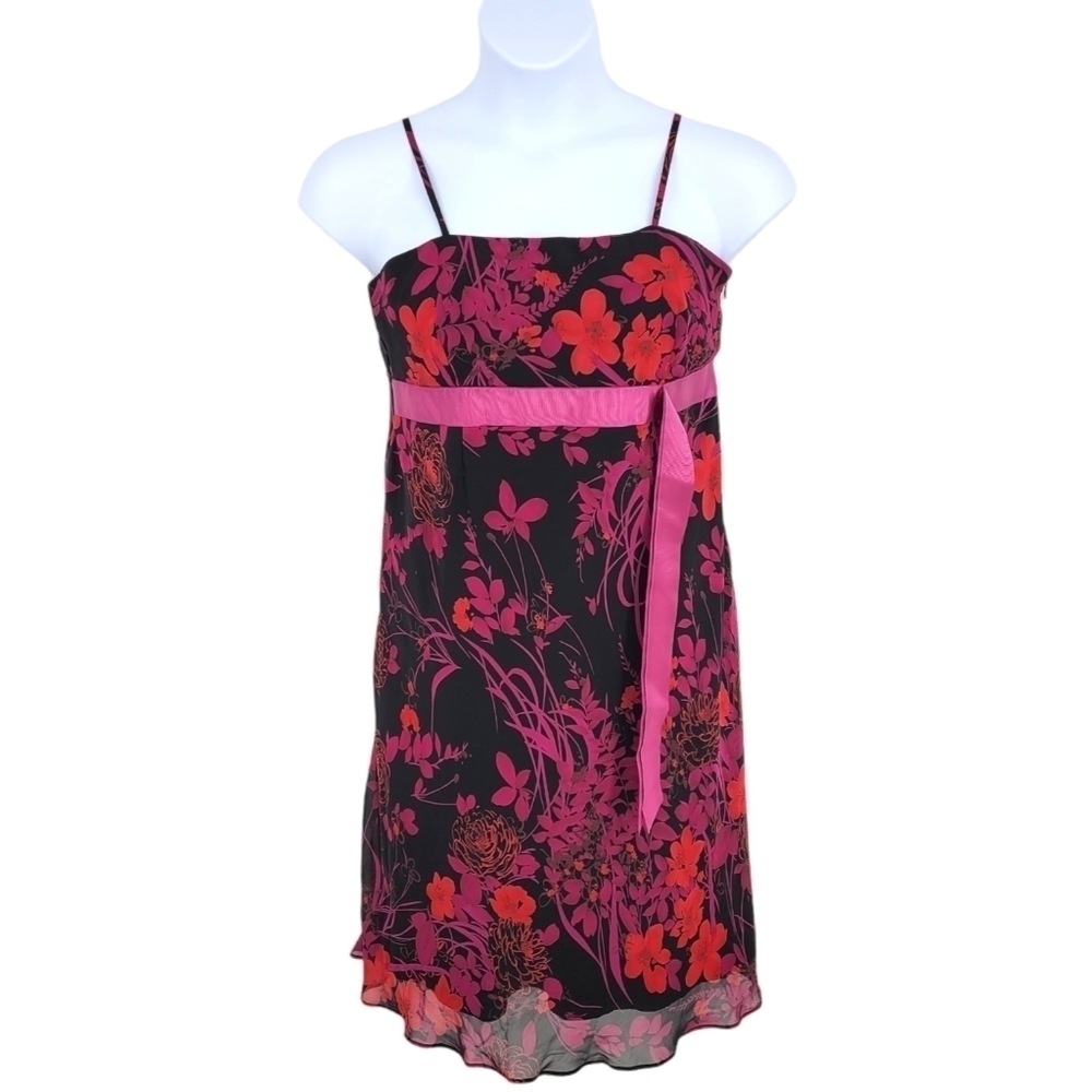 Motherhood Maternity Floral Dress Side Zipper Adjustable Straps Size‎ M